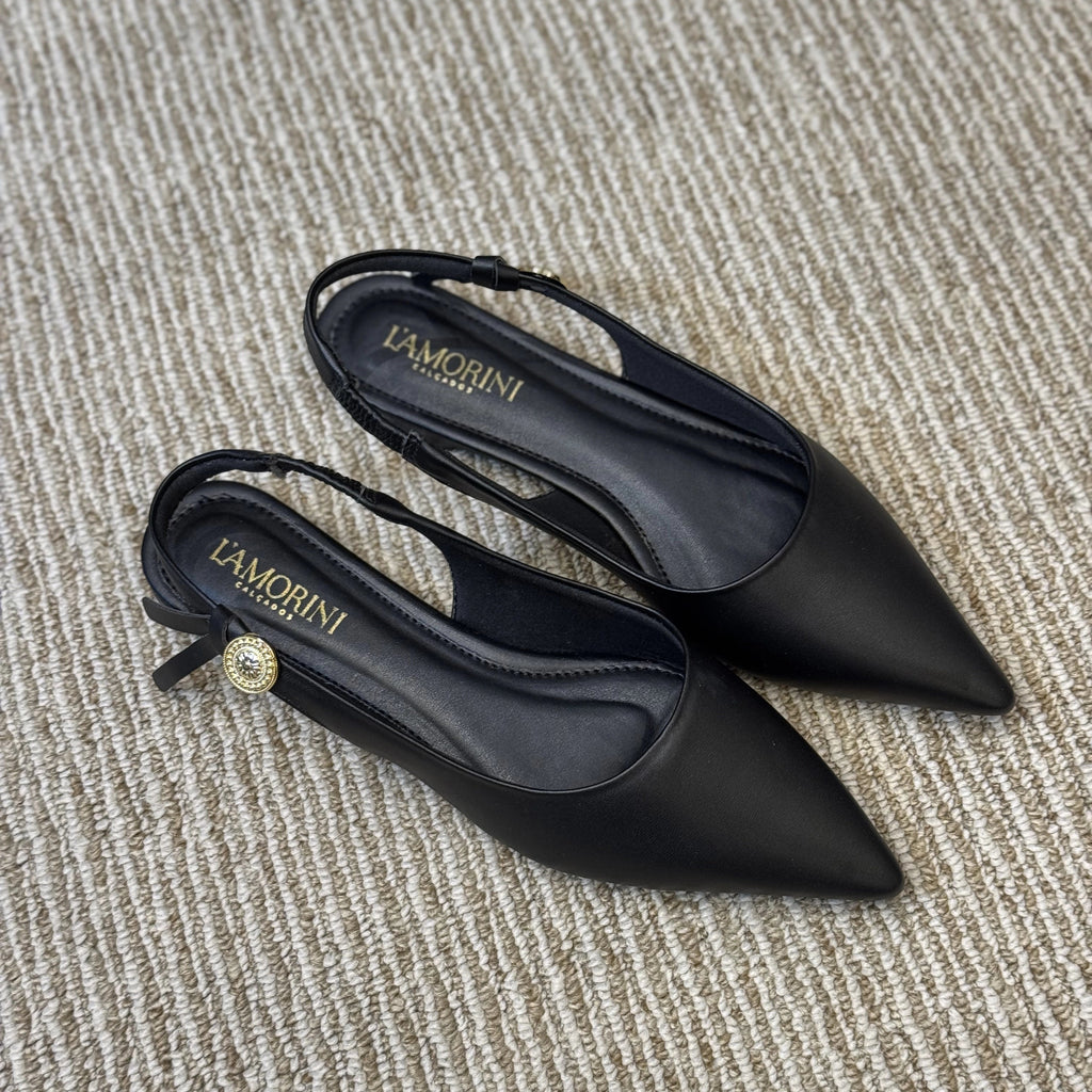 SLINGBACK RASTEIRA DETALHE LATERAL MOEDA - PRETO