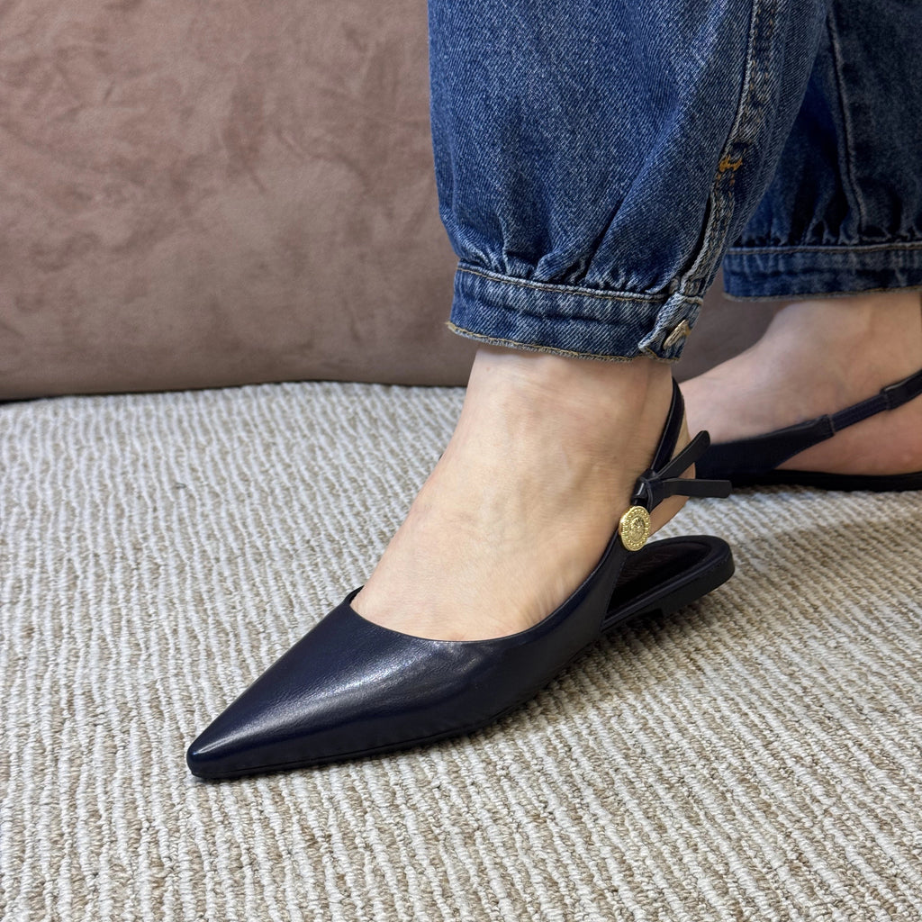 SLINGBACK RASTEIRA DETALHE LATERAL MOEDA - INDIGO