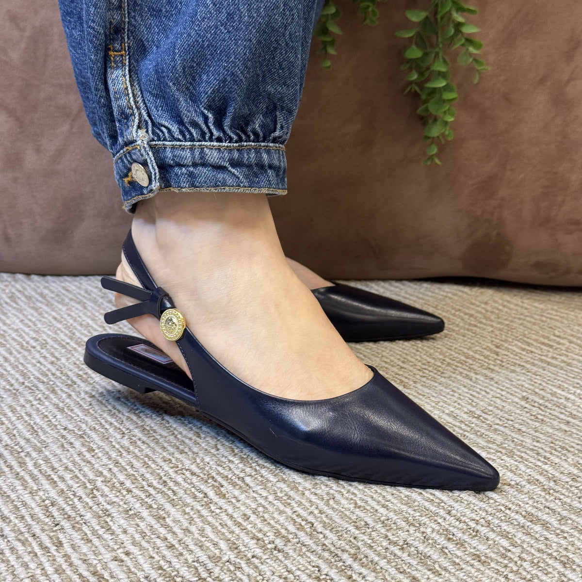 SLINGBACK RASTEIRA DETALHE LATERAL MOEDA - INDIGO