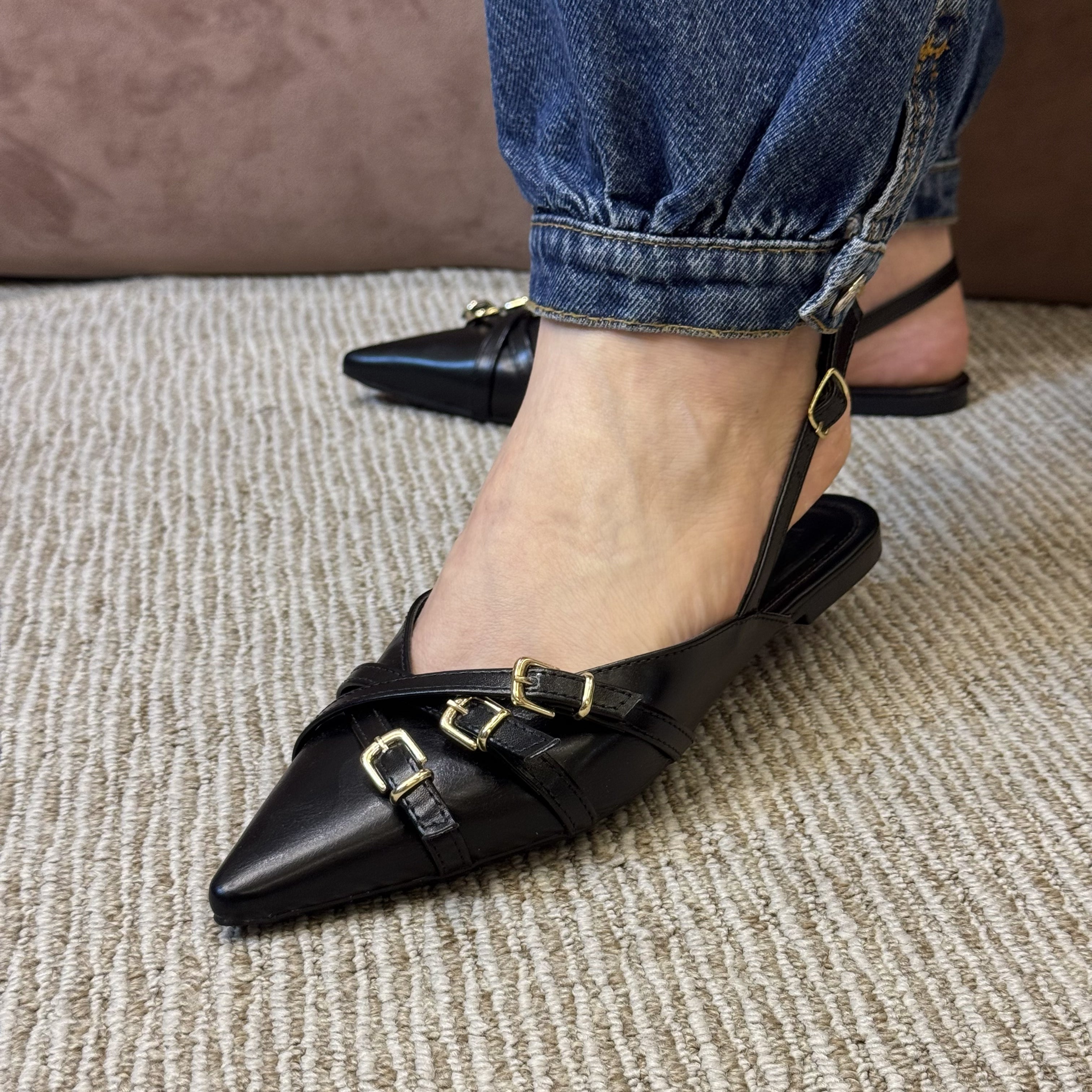 SLINGBACK 3 FIVELAS - PRETO