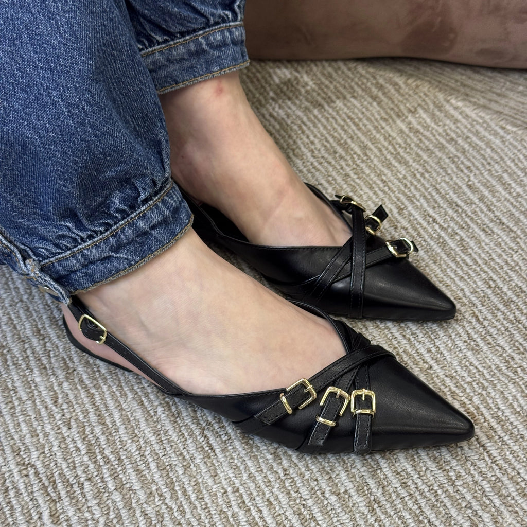 SLINGBACK 3 FIVELAS - PRETO