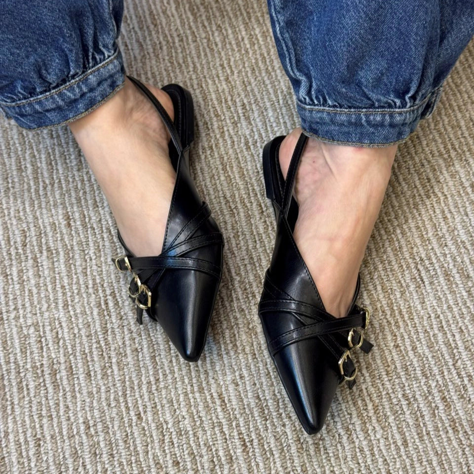 SLINGBACK 3 FIVELAS - PRETO