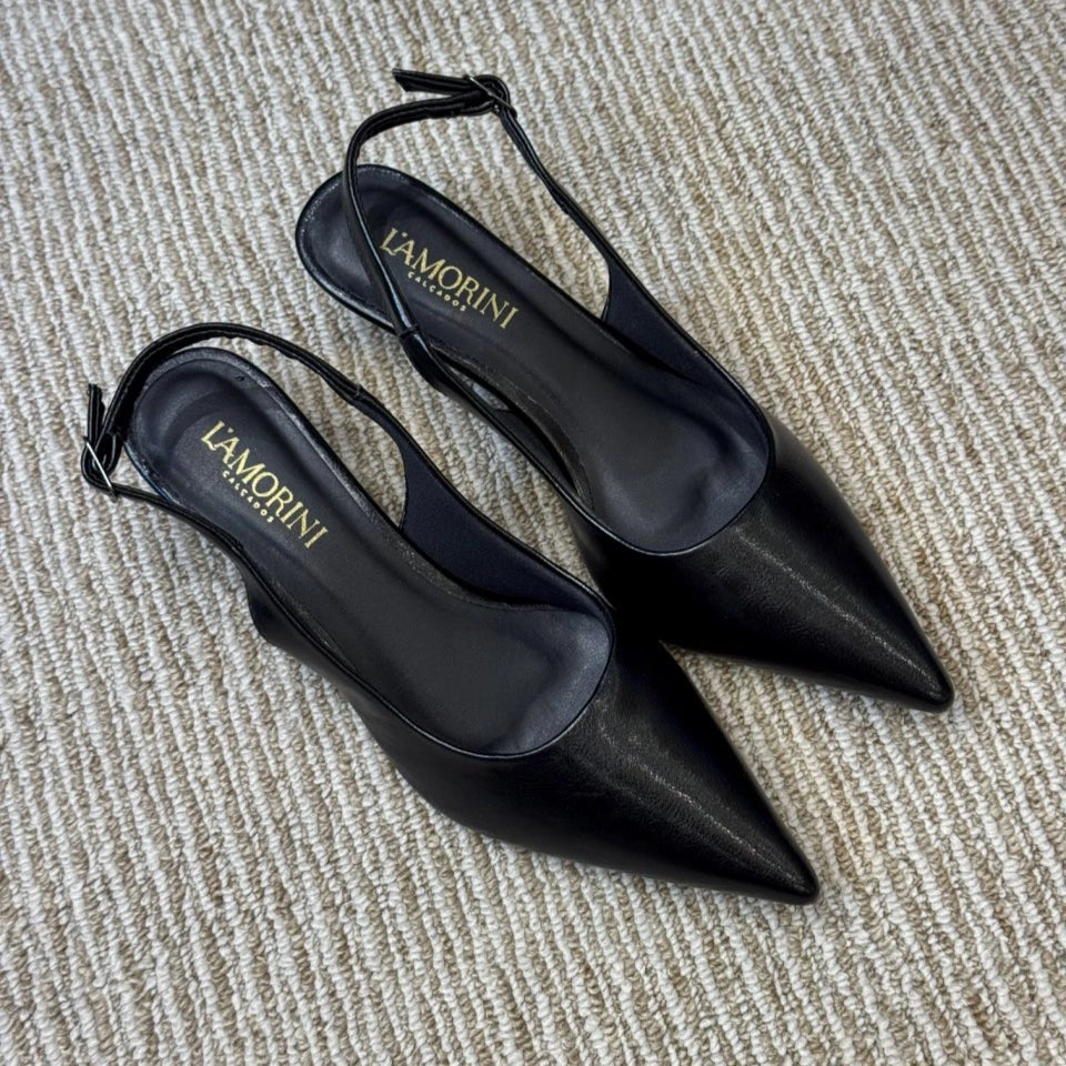 SLINGBACK BÁSICO SALTO TAÇA - PRETO