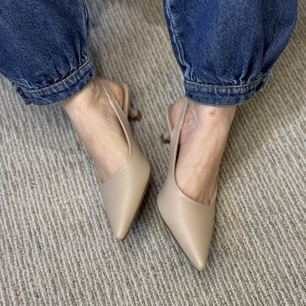 SLINGBACK BÁSICO SALTO TAÇA - COGUMELO