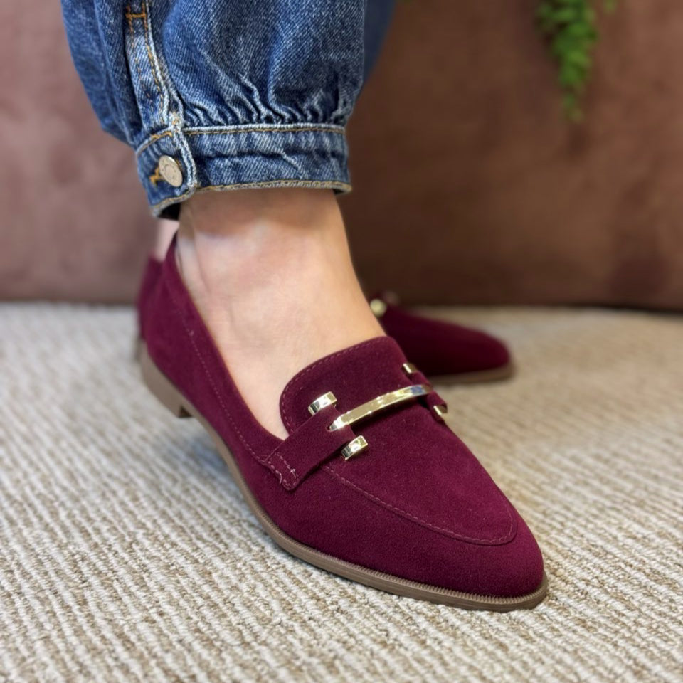 MOCASSIM BICO REDONDO SUEDE - HIBISCO