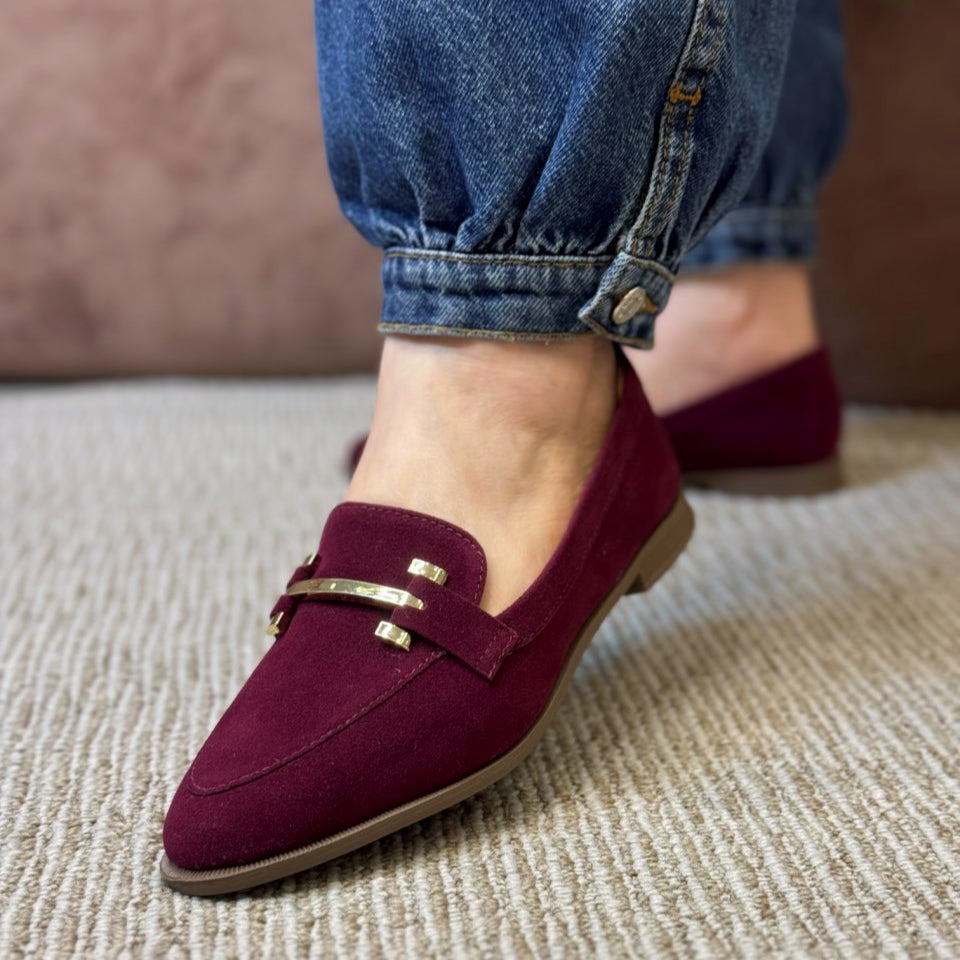 MOCASSIM BICO REDONDO SUEDE - HIBISCO