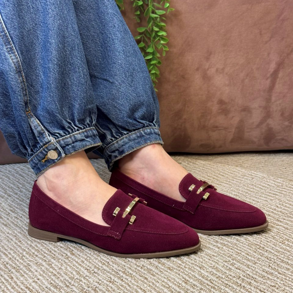 MOCASSIM BICO REDONDO SUEDE - HIBISCO