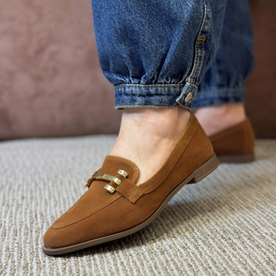 MOCASSIM BICO REDONDO SUEDE - WHISKY