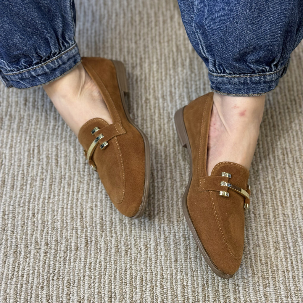 MOCASSIM BICO REDONDO SUEDE - WHISKY