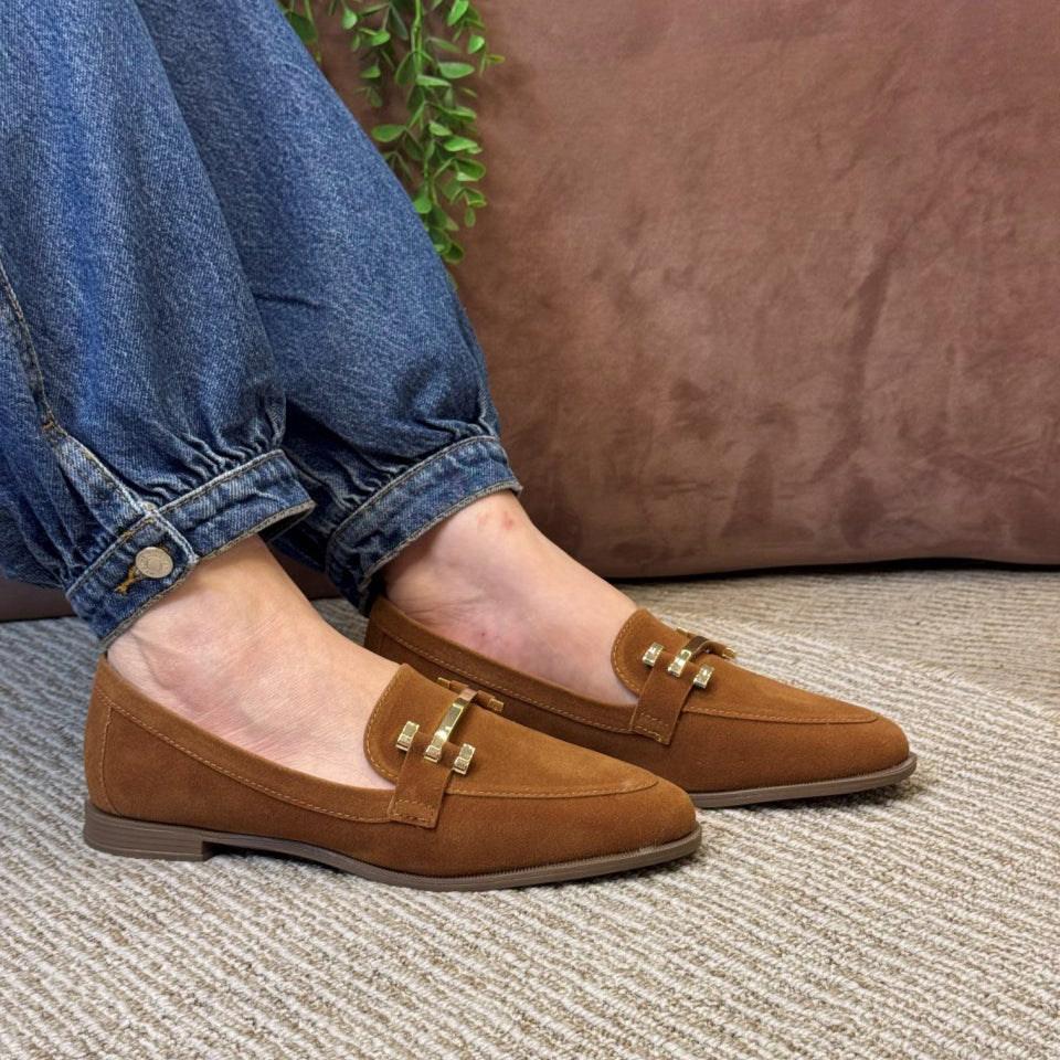 MOCASSIM BICO REDONDO SUEDE - WHISKY